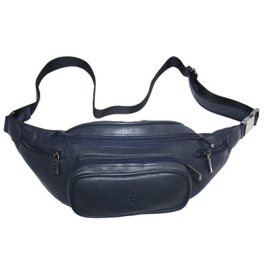 Leather bag (banana) Cortina 6000 navy blue