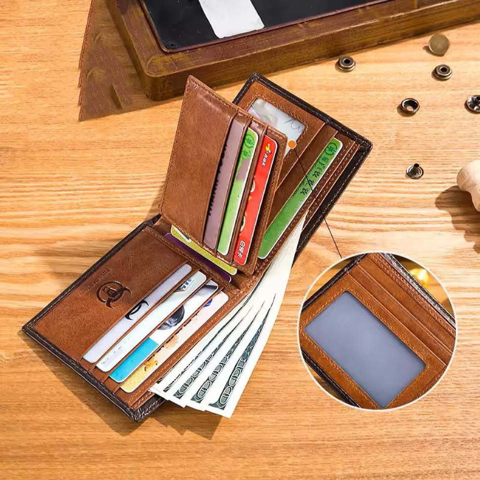 Чоловічий шкіряний гаманець біфолд TB005A Bull чорний