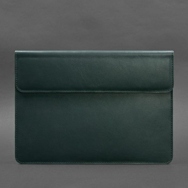 Кожаный чехол-конверт на магнитах для MacBook 14 Зеленый