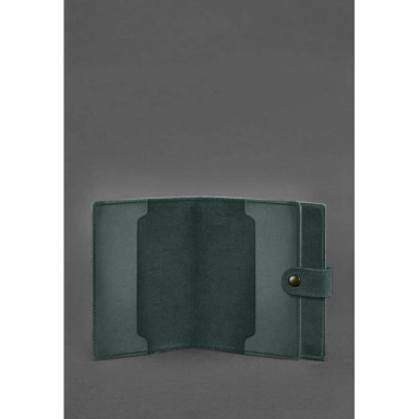 Leather cover-purse for officer ID 11.0 green Crazy Horse