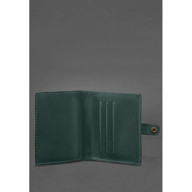 Leather cover-purse for officer ID 11.0 green Crazy Horse