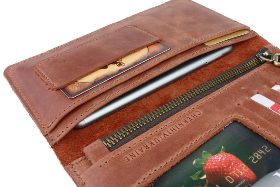 Womens leather wallet for passport SULLIVAN 80223(10) light brown