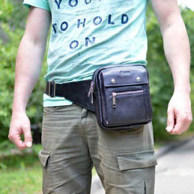 Men's leather belt bag FA-7777-4lx TARWA made of leather Flotar