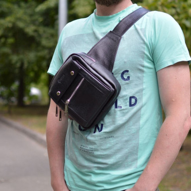 Men's leather belt bag FA-7777-4lx TARWA made of leather Flotar