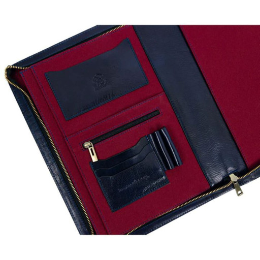 Шкіряна папка для документів A4 Candide синя 5205701 Time Resistance