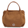 Nora Cocoon Suede leather handbag with croc print