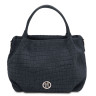 Nora Cocoon Suede leather handbag with croc print