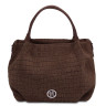 Nora Cocoon Suede leather handbag with croc print
