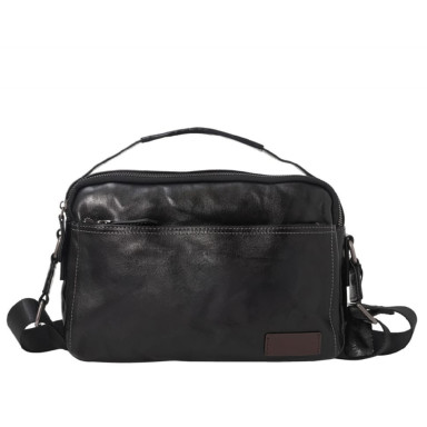 Чоловіча шкіряна сумка через плече BUFFALO BAGS M6061A чорна