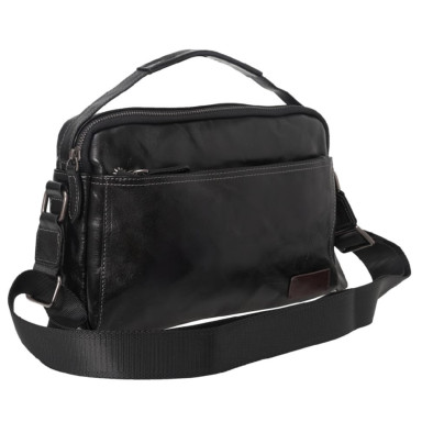 Чоловіча шкіряна сумка через плече BUFFALO BAGS M6061A чорна