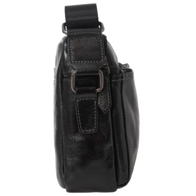 Чоловіча шкіряна сумка через плече BUFFALO BAGS M6061A чорна