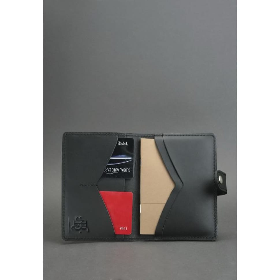 Шкіряна обкладинка для паспорта 3.0 чорна