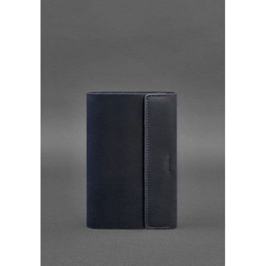 Leather notebook soft beech 7.0 dark blue Crazy Horse