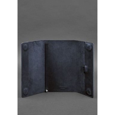 Leather notebook soft beech 7.0 dark blue Crazy Horse
