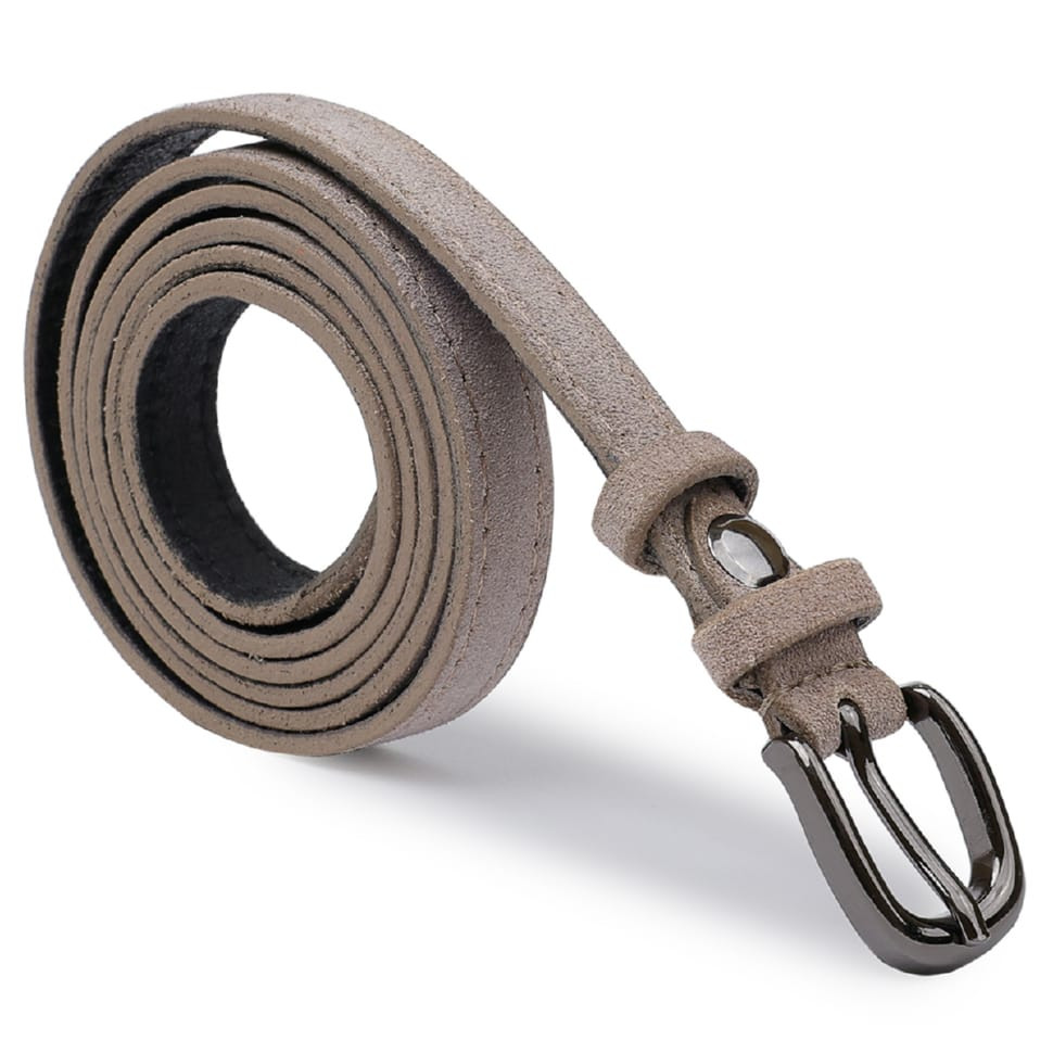 Жіночий замшевий ремінь Vintage 20763 Сірий