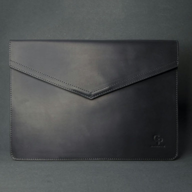 Case for MacBook 12" leather Crazy Horse, black
