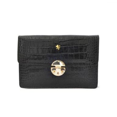 Pratesi KNE202/D - Lucrezia De' Medici King Cross Body Bag in cow leather King Black