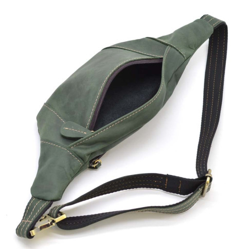 Поясна шкіряна бананка LIMARY Lim-525RE зелена