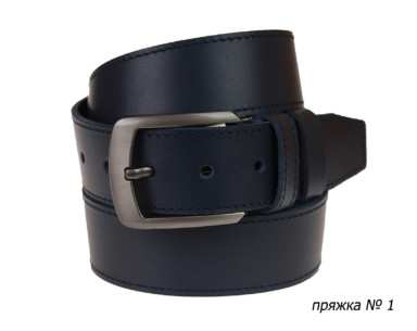 Ремень кожаный джинсовый одна строчка SULLIVAN  112-71(7.5) 115-150 см синий