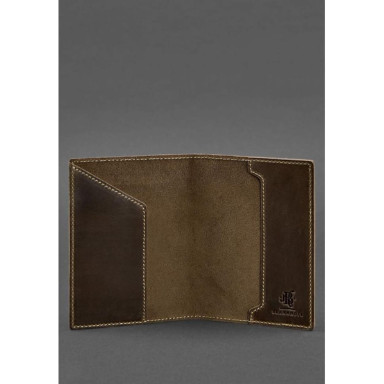 Leather passport cover with Austrian coat of arms dark brown Crazy Horse