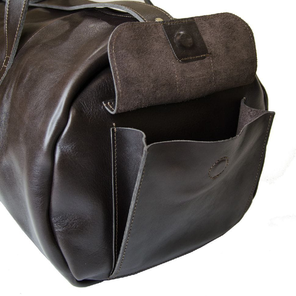 Мяка шкіряна дорожня сумка, колір кави 760620 Grande Pelle