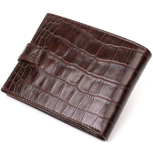 Чоловічий фактурний горизонтальний гаманець з натуральної шкіри з тисненням під крокодила Tony Bellucci 22043