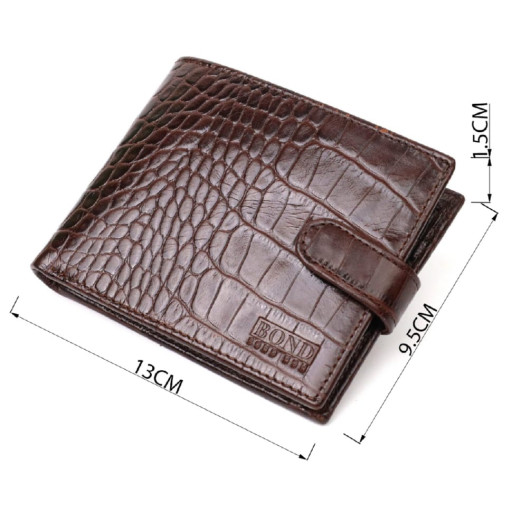 Чоловічий фактурний горизонтальний гаманець з натуральної шкіри з тисненням під крокодила Tony Bellucci 22043