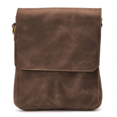 Men's shoulder bag RC-0022-4lx TARWA with 2 compartments leather brown