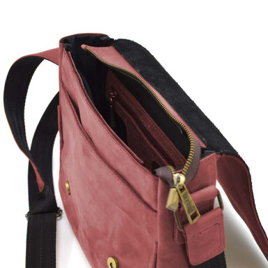 Mens leather shoulder bag RW-0002-3md TARWA Marsala