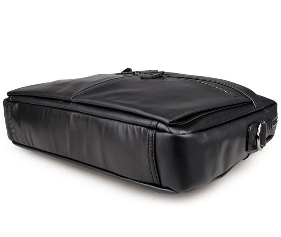 Шкіряна сумка чорна чоловіча 7122A (месенджер, портфель)