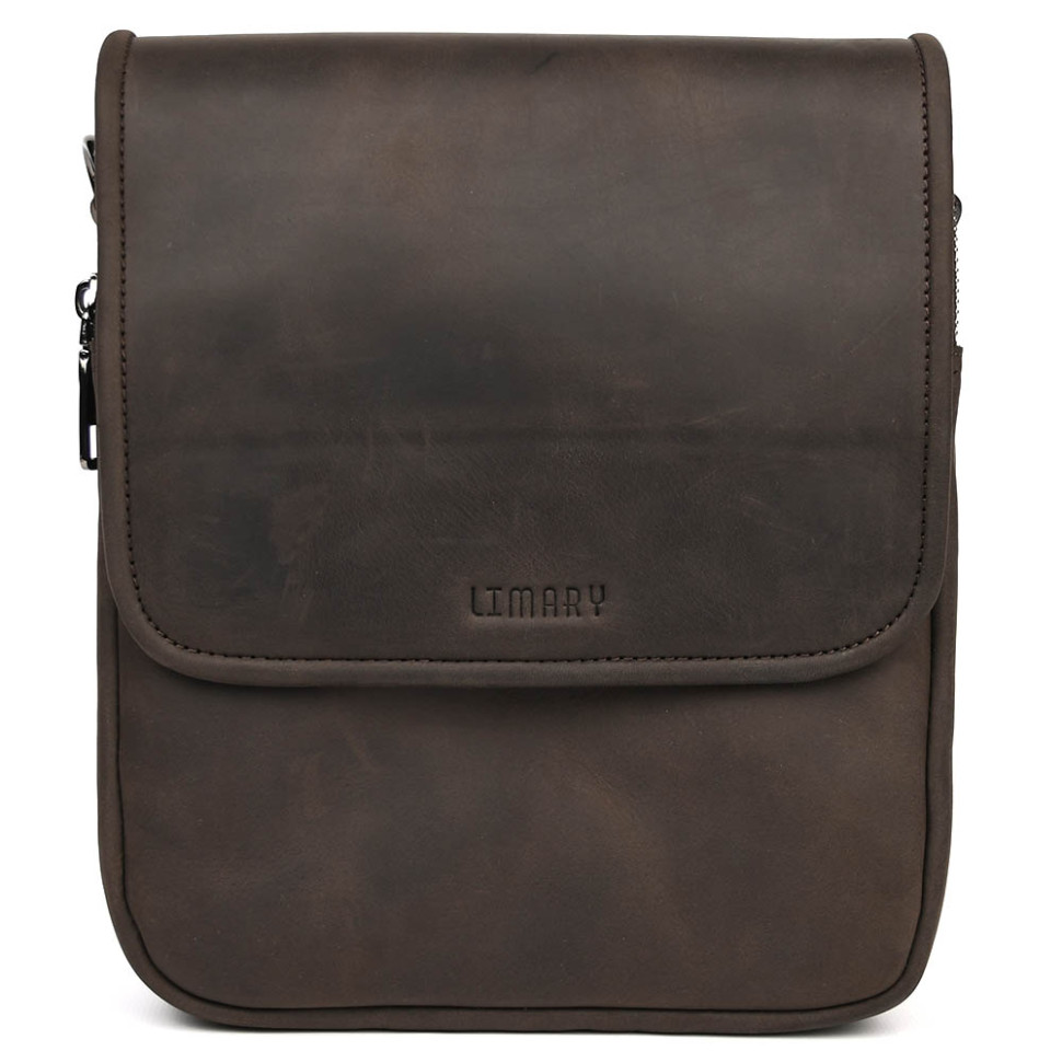 Чоловіча сумка через плече на три відділення месенджер Limary Lim-015RC крейзі хорс