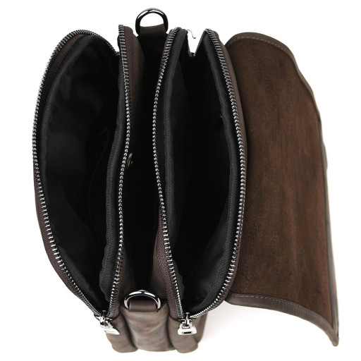 Чоловіча сумка через плече на три відділення месенджер Limary Lim-015RC крейзі хорс