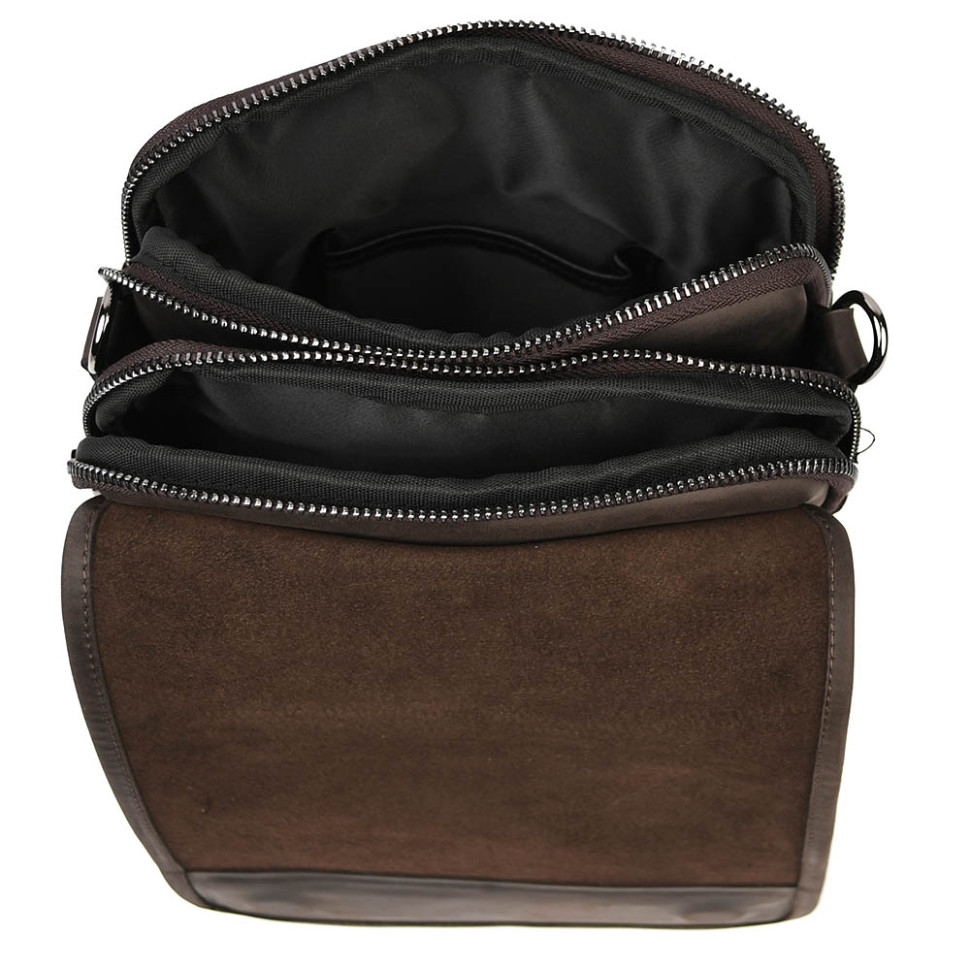 Чоловіча сумка через плече на три відділення месенджер Limary Lim-015RC крейзі хорс