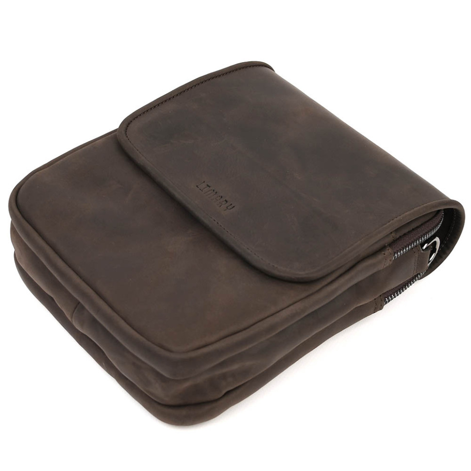 Чоловіча сумка через плече на три відділення месенджер Limary Lim-015RC крейзі хорс