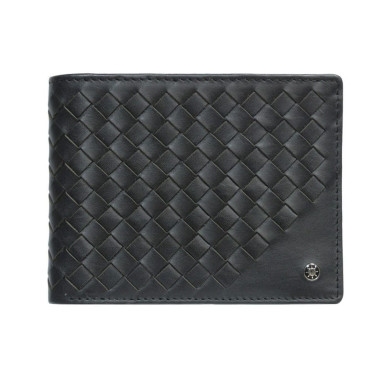 Leather wallet Timone intrecciato 12013 nero black