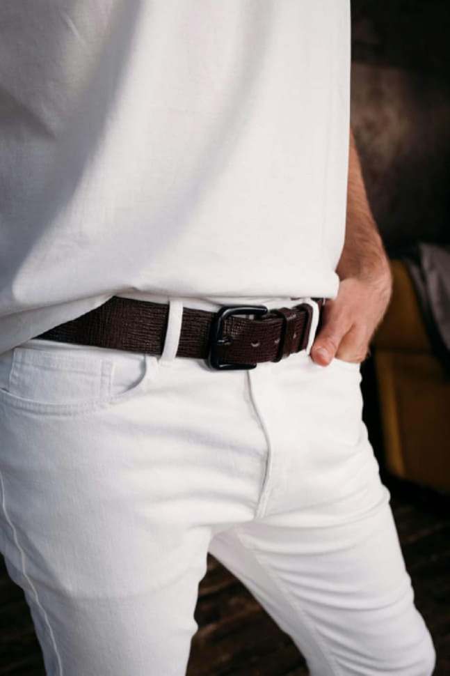 Коричневий чоловічий ремінь Colmen R01-A76B