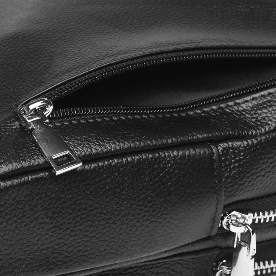 Чоловік шкіряний рюкзак Borsa Leather k16603-black