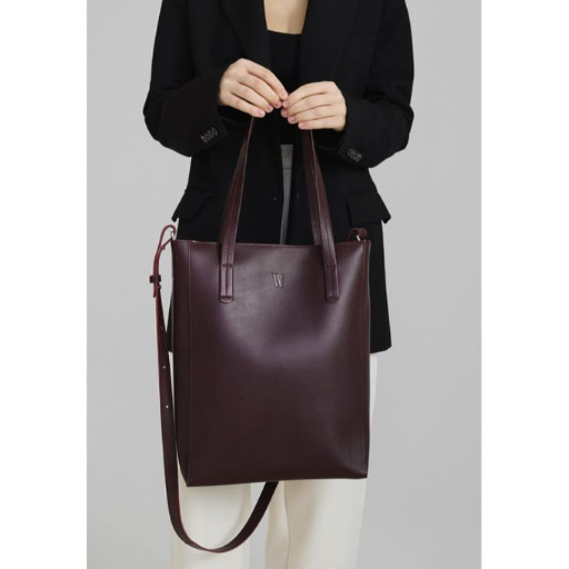 Кожаный шоппер Nancy бордовая