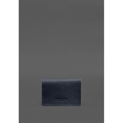 Шкіряна обкладинка для пенсійного посвідчення темно-синя