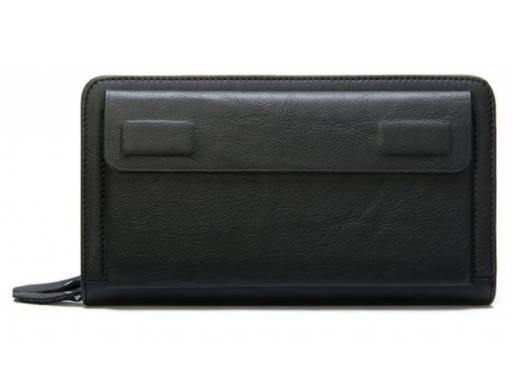 Чоловічий клатч шкіряний bx9069A-2 у чорному кольорі на два відділення