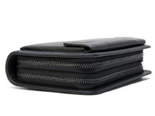 Чоловічий клатч шкіряний bx9069A-2 у чорному кольорі на два відділення