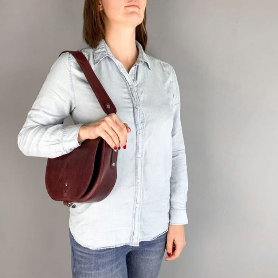 Жіноча шкіряна сумка Ruby L бордова vintage