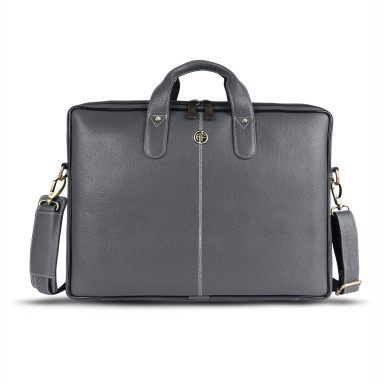13 Hammonds Flycatcher LB106 Grey Leather Laptop Bag
