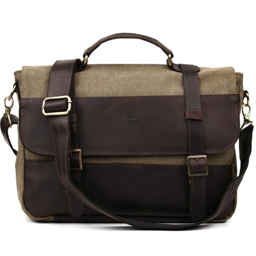 Чоловічий портфель з канвасу та шкіри наппа TARWA RCH-3920-3md