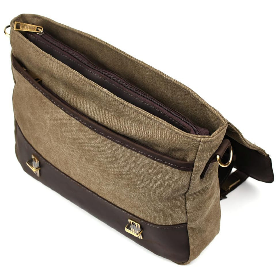 Чоловічий портфель з канвасу та шкіри наппа TARWA RCH-3920-3md