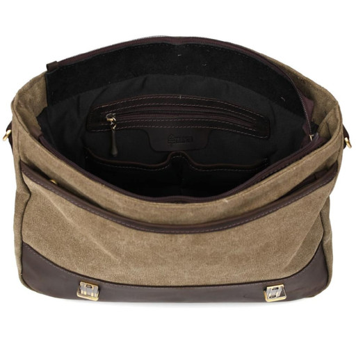 Чоловічий портфель з канвасу та шкіри наппа TARWA RCH-3920-3md