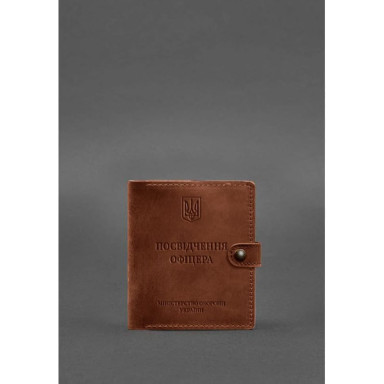 Leather wallet cover for officer ID 11.0 light brown Crazy Horse