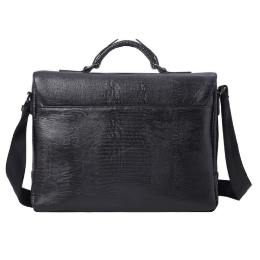 Портфель м'який шкіряний BOND 1109-902 чорний лазер