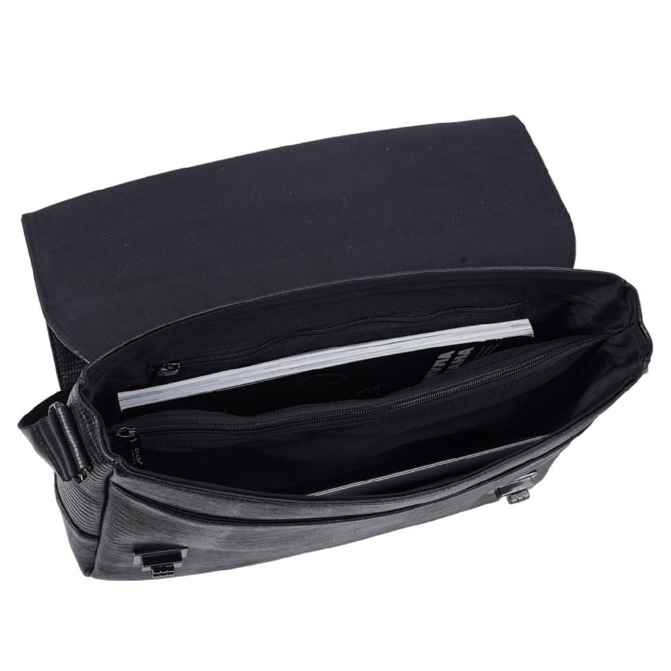 Портфель м'який шкіряний BOND 1109-902 чорний лазер