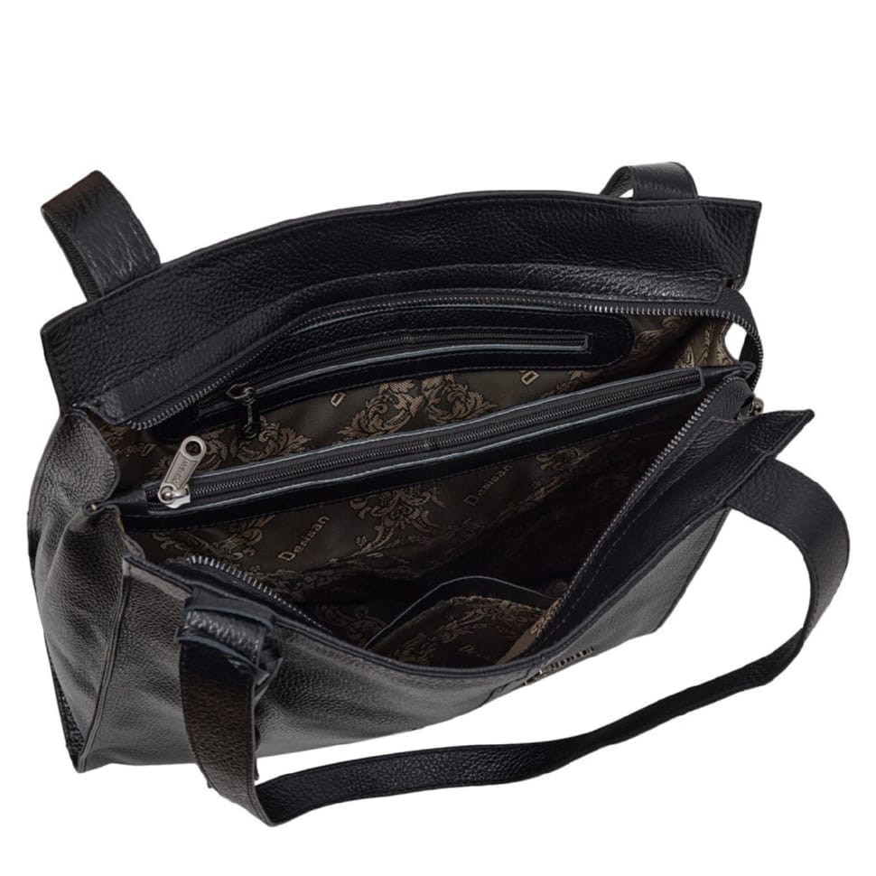 Сумка жіноча шкіряна Desisan 7160-011 чорний флотар